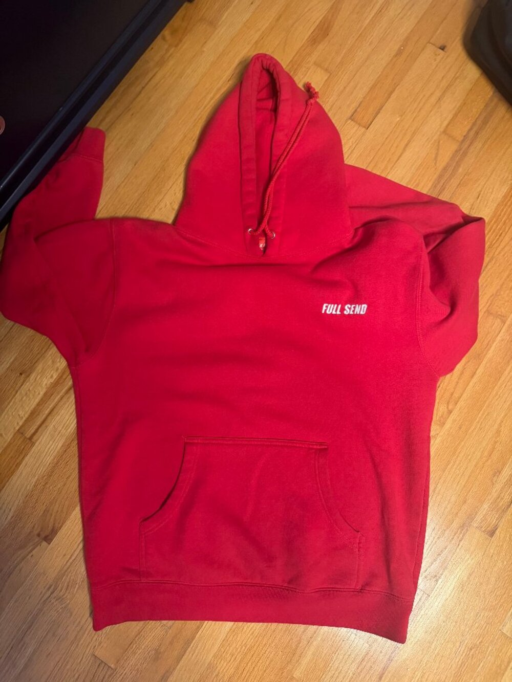 Full Send Nelk Boys Red Heavyweight Logo Hoodie Medium, Men's